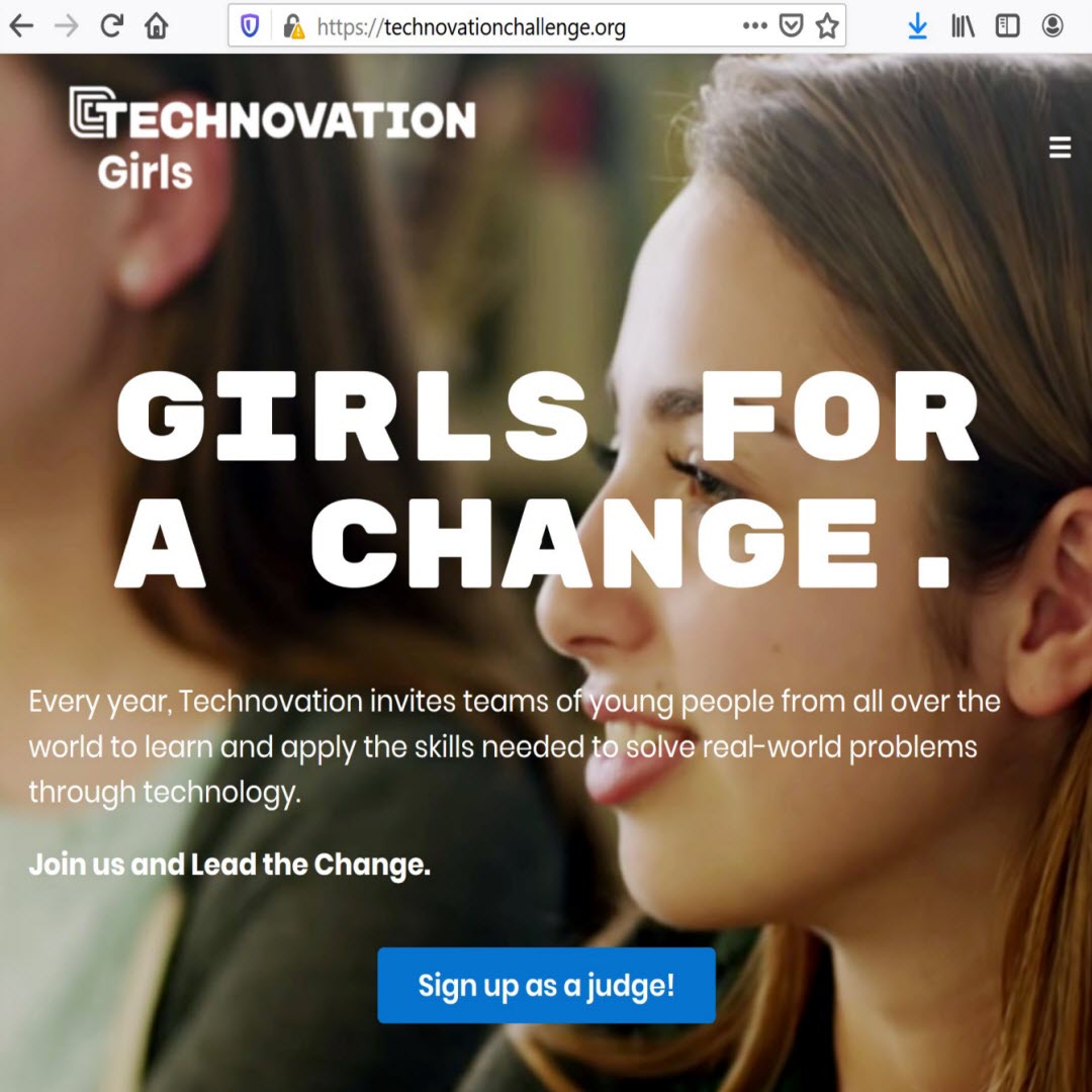 Screenshot: Webbrowser mit Startseite von Technovation